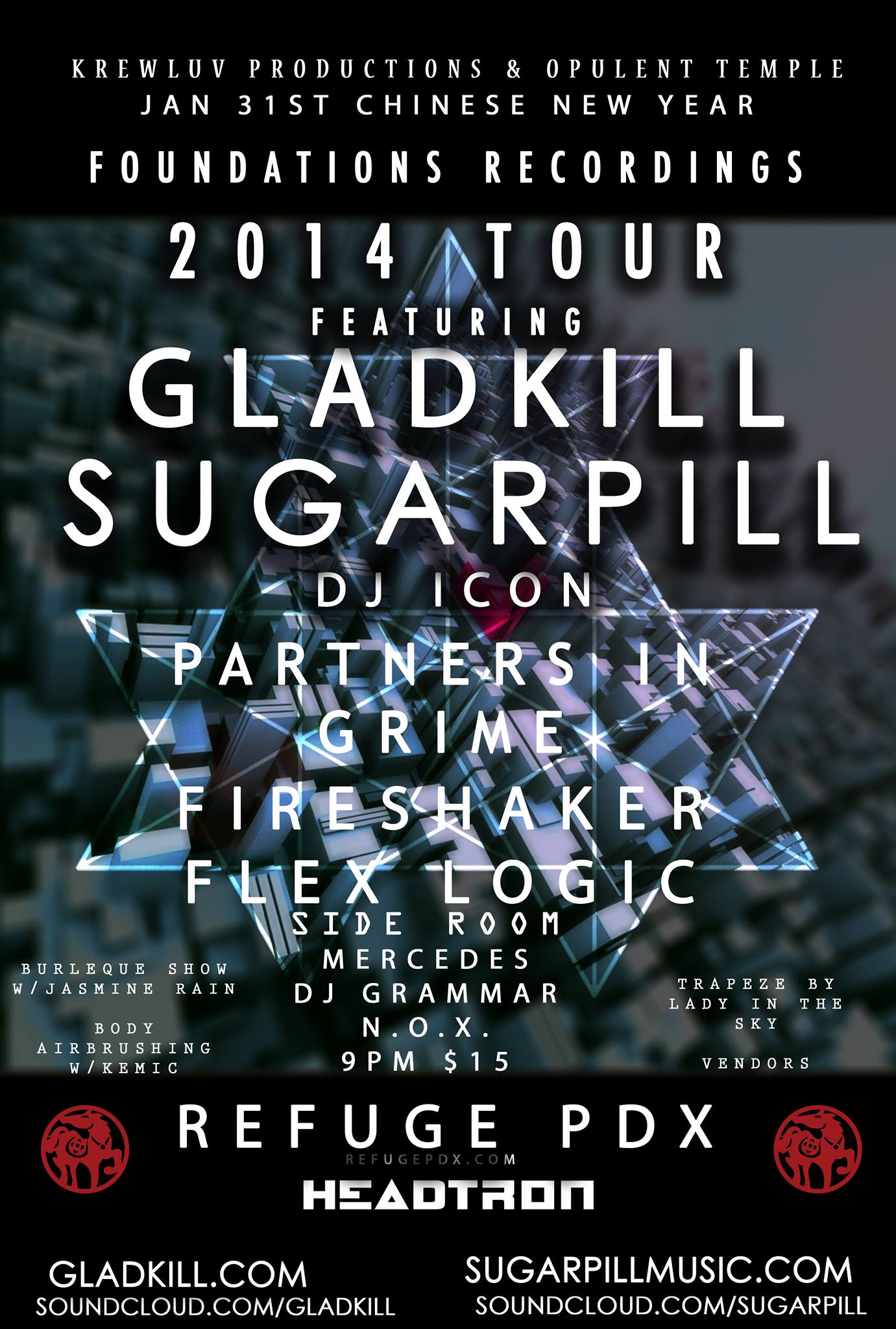 Krewluv & Opulent Temple presents: Year of the Horse Chinese New Year with GLADKILL, SUGARPILL, DJ ICON