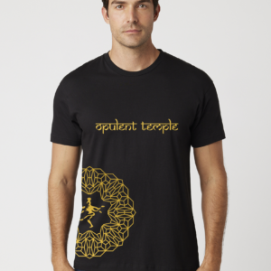 Opulent Temple Gold Foil Asymmetrical Mens T-Shirt - Front