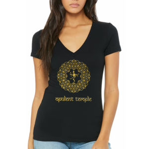 Opulent Temple Centered Gold Foil Ladies T-Shirt - Front